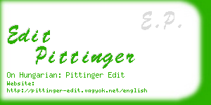 edit pittinger business card